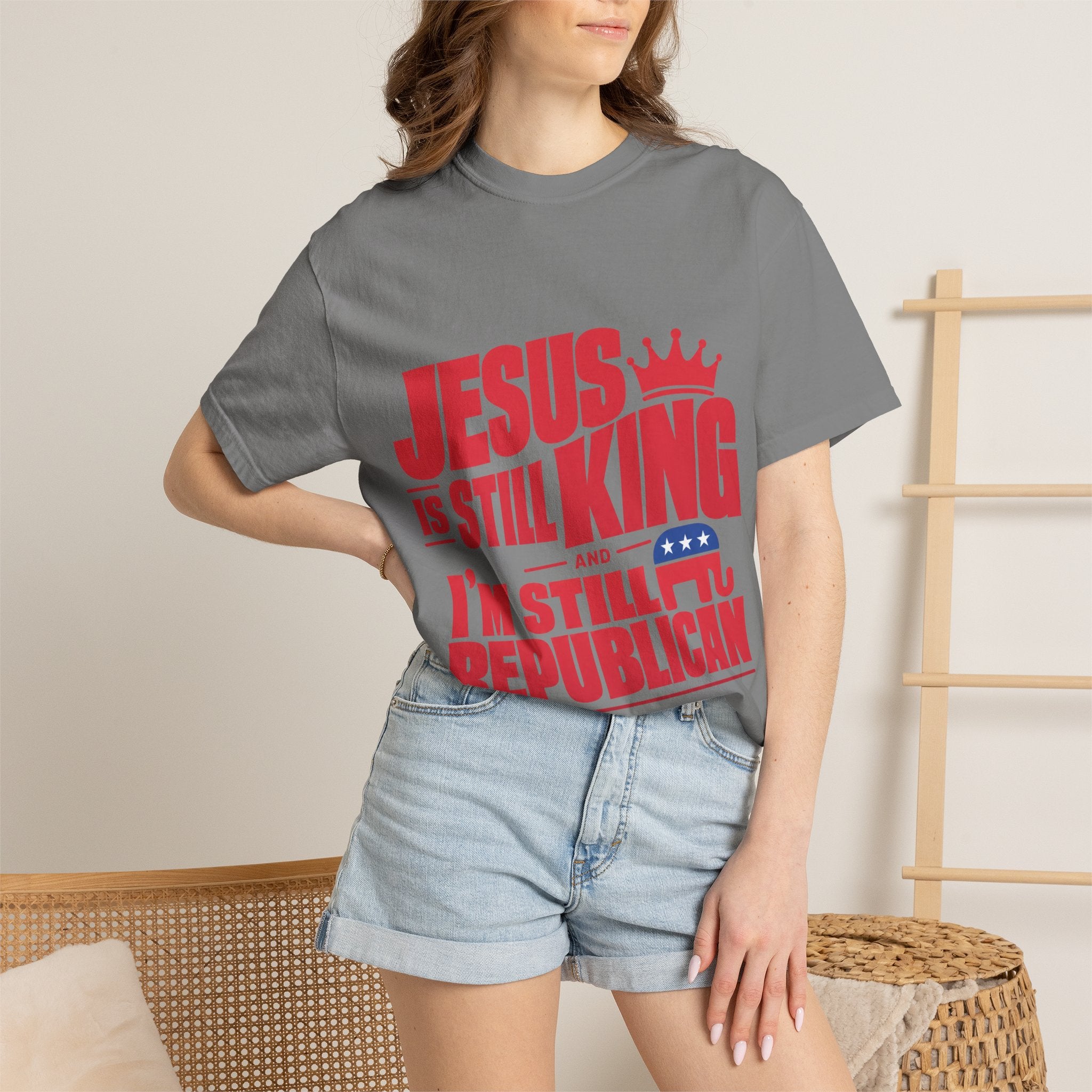"Jesus Is Still King and I'm Still Republican" Republican Faith T-Shirt