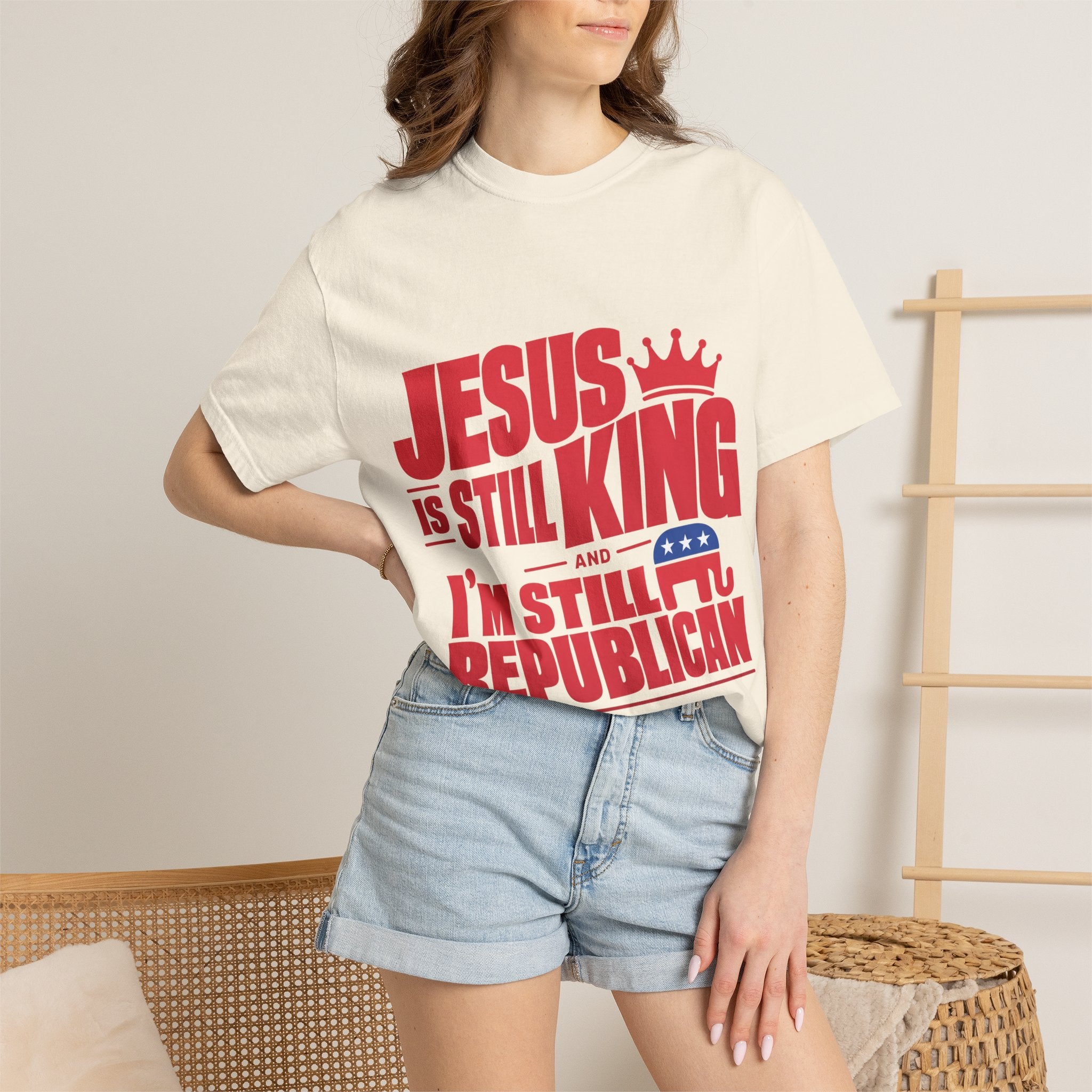 "Jesus Is Still King and I'm Still Republican" Republican Faith T-Shirt